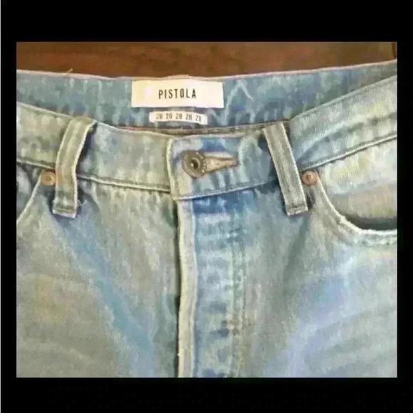 PISTOLA Cassie Super High Rise  Distressed straight jeans  size 28 light wash - Picture 3 of 4